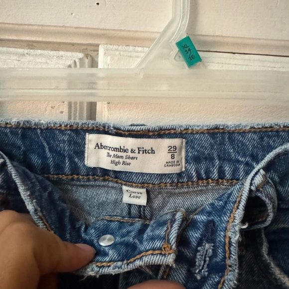 Abercrombie & Fitch Blue Distressed Jean Shorts - Picture 2 of 3